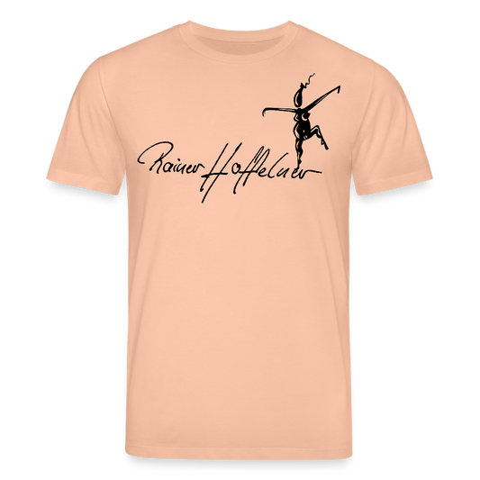 Unisex Bio-T-Shirt mit TUSCHEWEIBCHEN PRINT - Pfirsich
