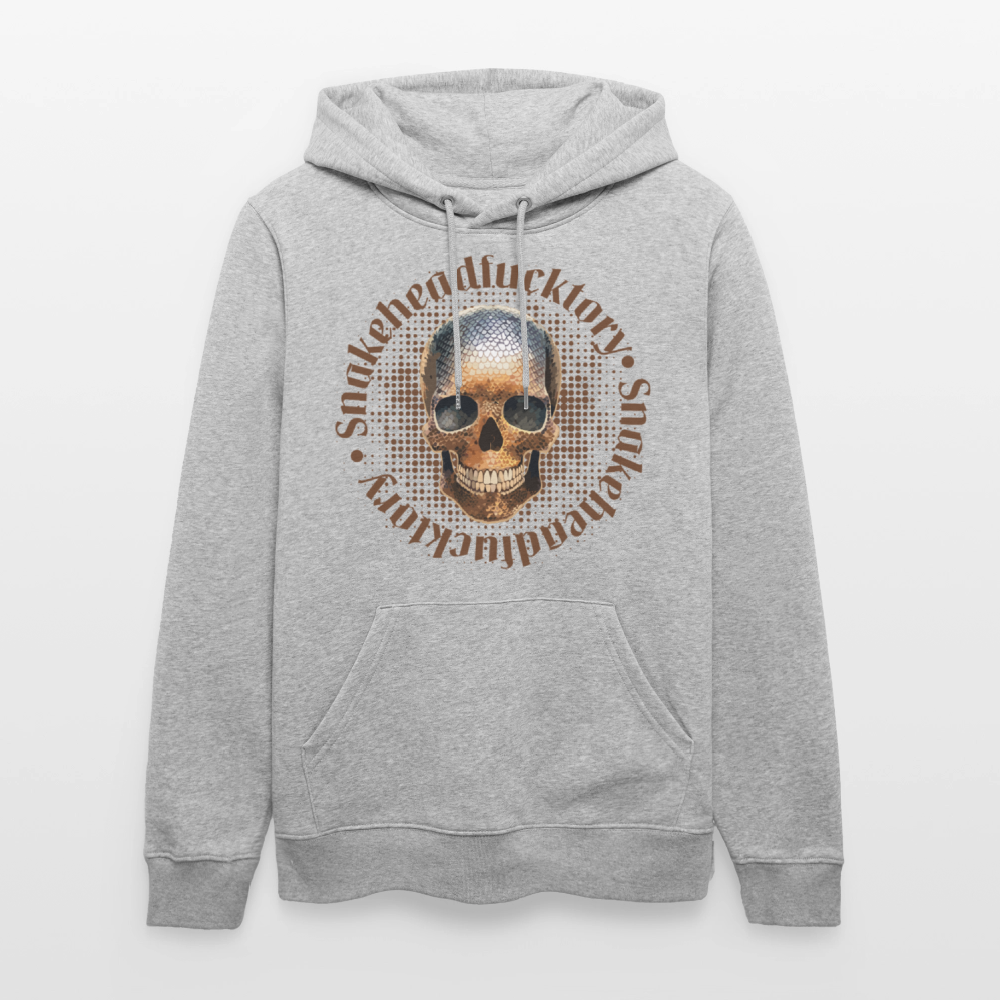 Unisex Hoodie mit SNAKEHEAD SKULL PRINT - Grau meliert
