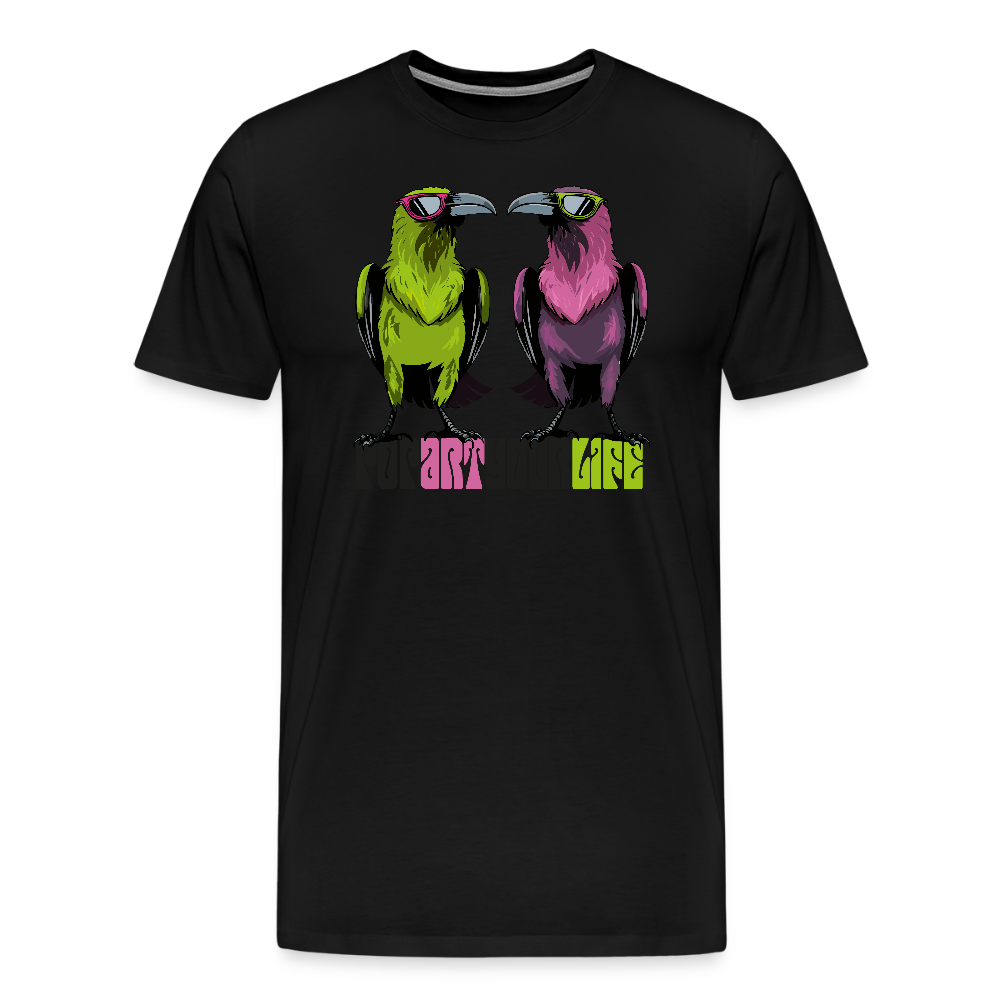 Männer Premium T-Shirt mit POPART YOUR LIFE PRINT - Schwarz