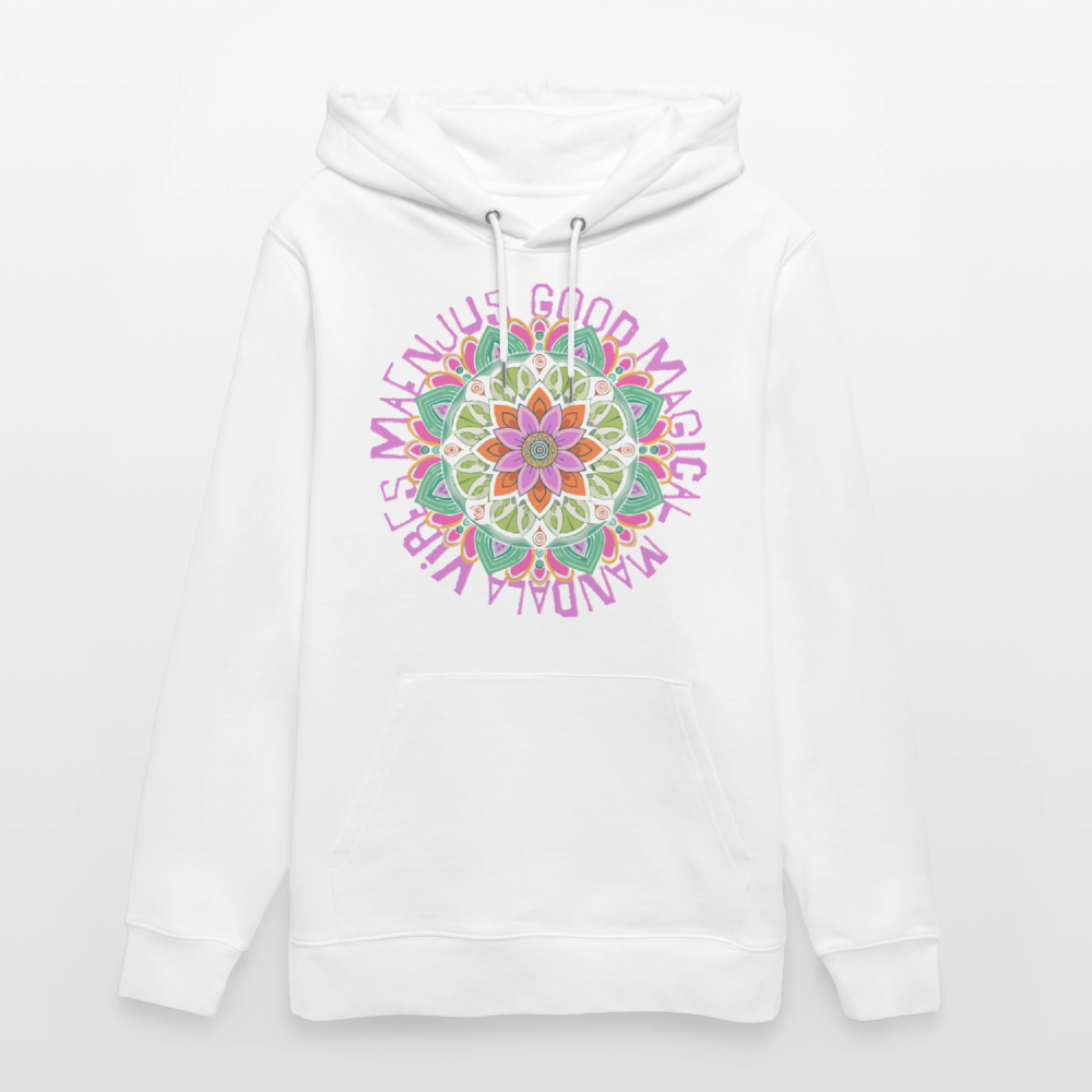 Unisex Bio-Hoodie mit MANDALA VIBES PRINT - Weiß