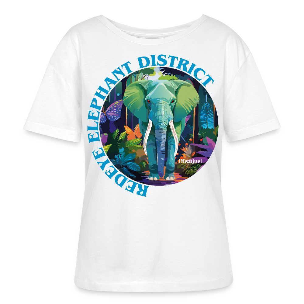 Frauen T-Shirt mit REDEYE ELEPHANT DISTRICT PRINT Vorderseite - Weiß