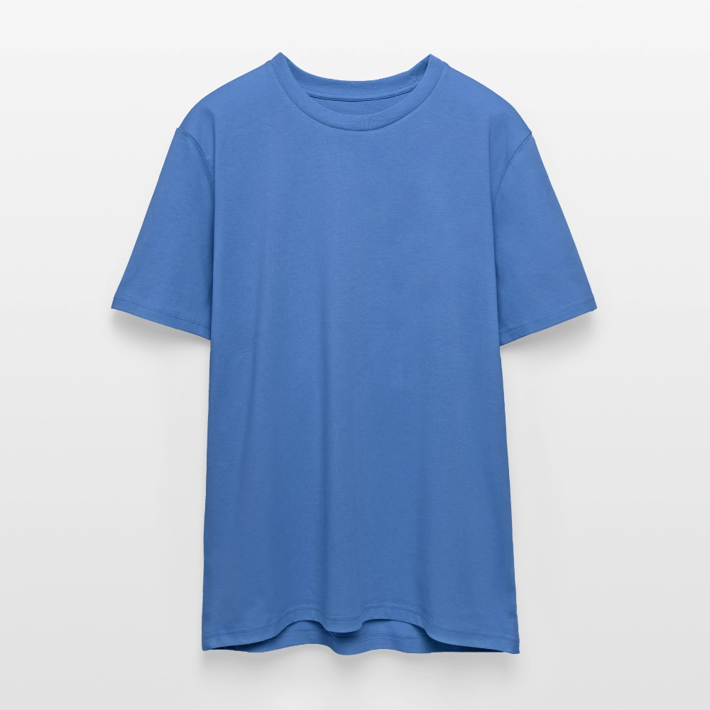 Unisex Bio-T-Shirt mit Flying Cow Print Rückseite - Achtsames Blau