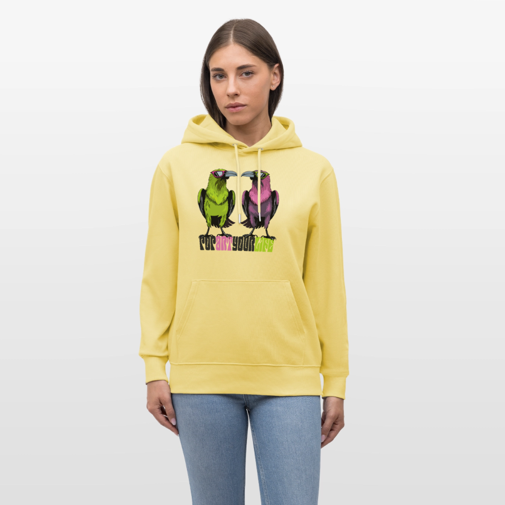 Unisex Hoodie mit POPART YOUR LIFE PRINT - Gelb Viva 