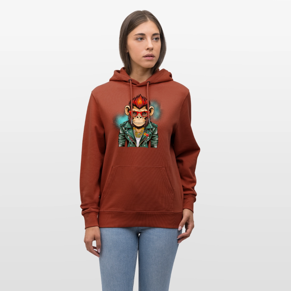 Unisex Hoodie mit MONKEY PRINT - Terrakotta