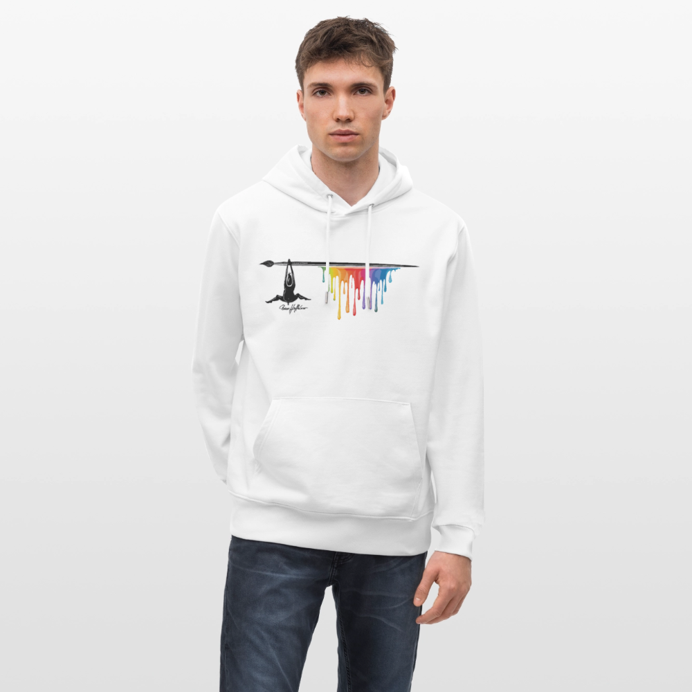 Unisex Hoodie mit TUSCHEMÄNNCHEN PRINT - Weiß