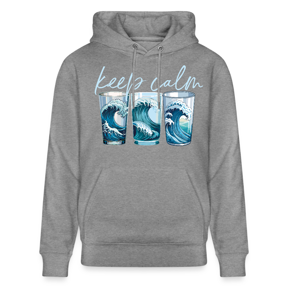 Unisex Bio-Hoodie mit KEEP CALM PRINT - Hellgrau marmoriert