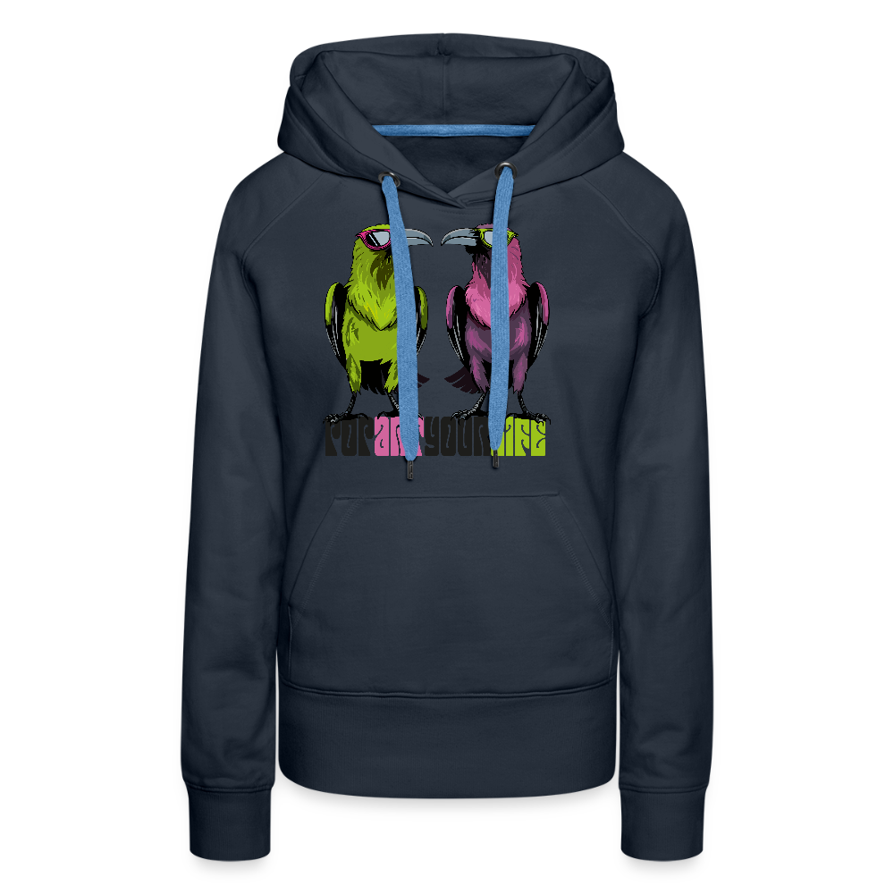 Frauen Premium Hoodie mit POPARTYOURLIFE PRINT - Navy