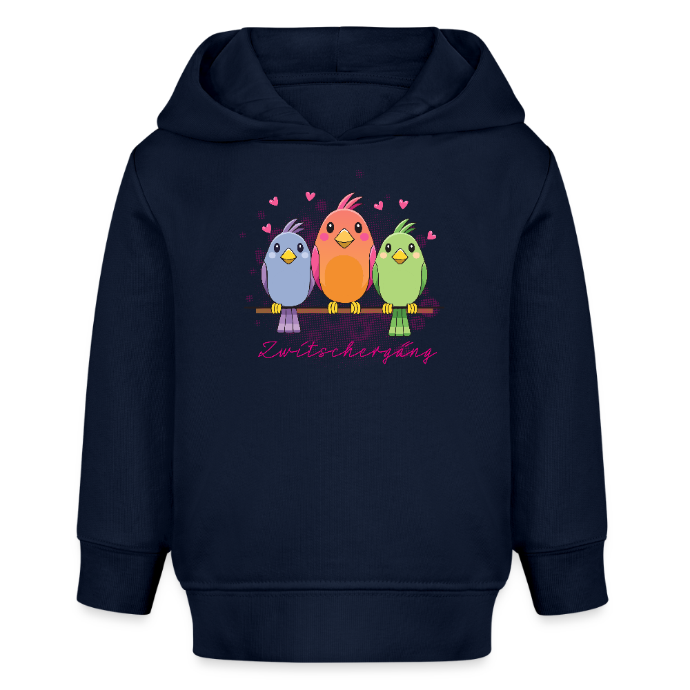 MNJS KIDS Bio Hoodie mit ZWITSCHERGÄNG PRINT - Navy