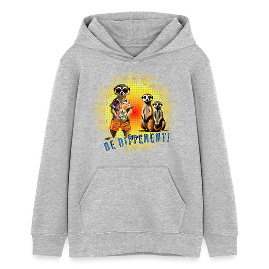 MNJS TEENS Bio-Hoodie mit BE DIFFERENT PRINT - Grau meliert