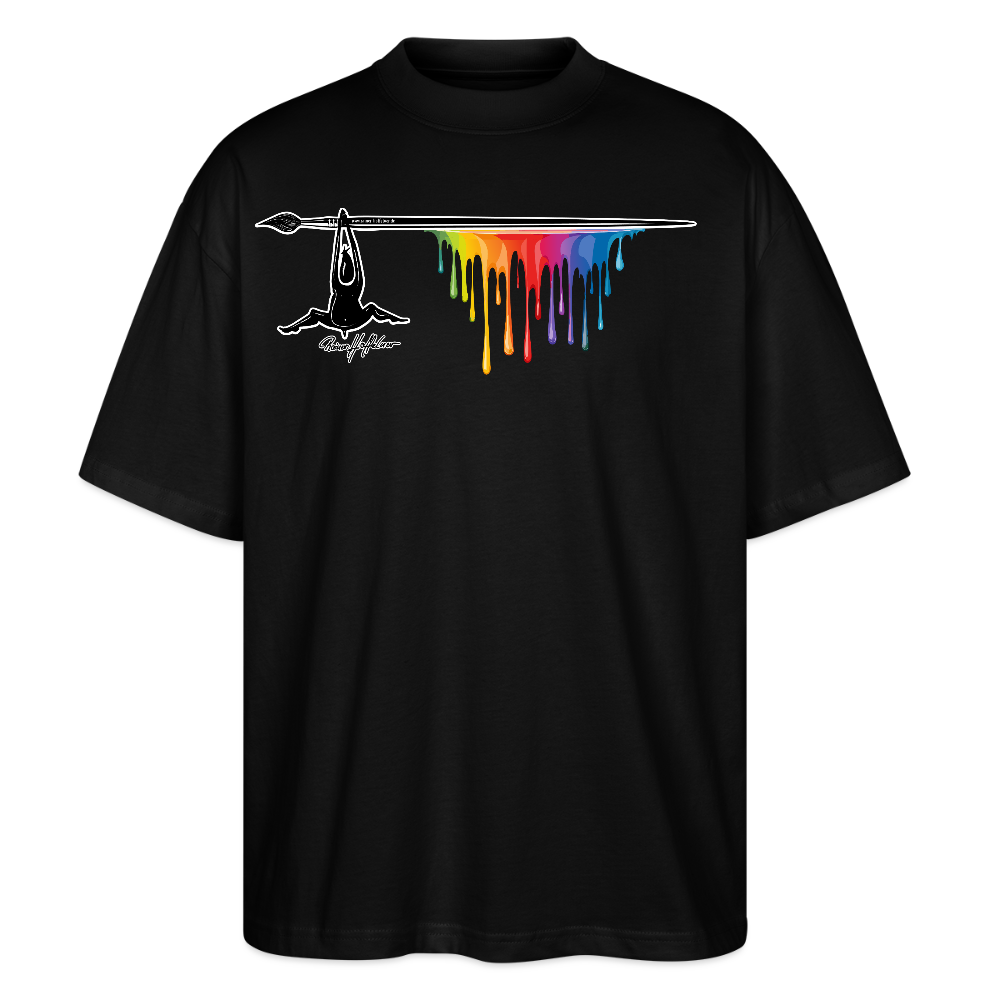 Oversized Unisex T-Shirt mit MÄNNLE PRINT - Schwarz