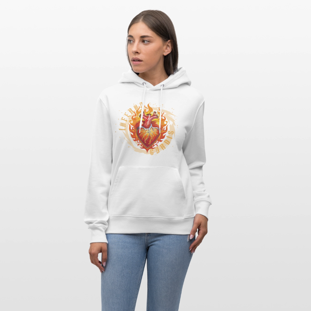 Unisex Bio-Hoodie mit FEUERHERZ PRINT - Weiß