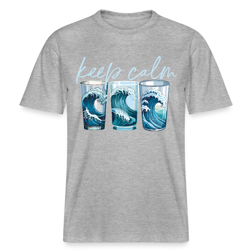 Unisex Bio-T-Shirt mit KEEP CALM PRINT - Grau meliert