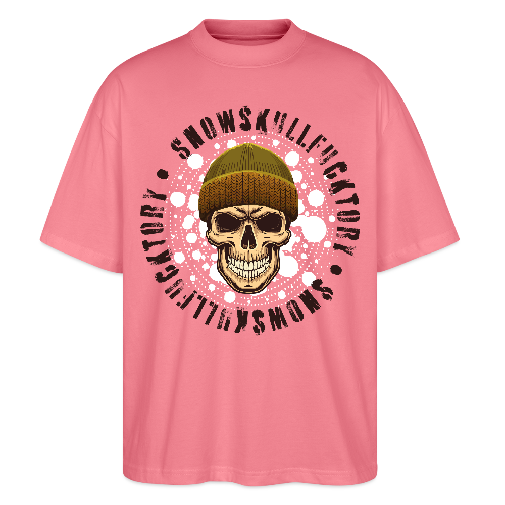 Oversized Unisex T-Shirt mit SNOWSKULL PRINT - Pink 