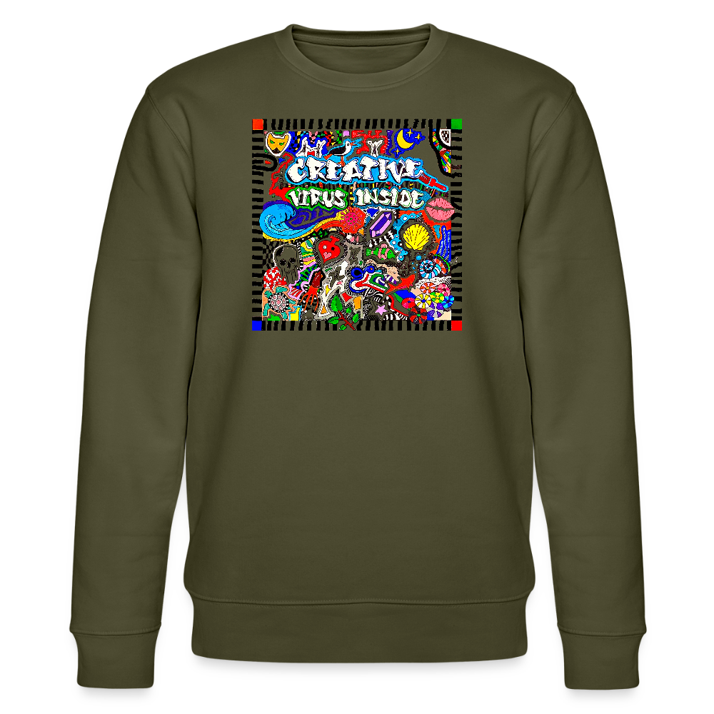 Unisex Bio-Sweatshirt mit CREATIVE VIRUS INSIDE PRINT - Khaki