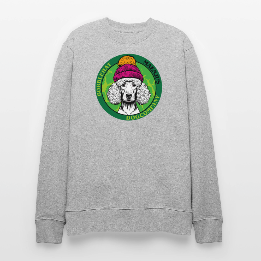 Unisex Bio-Sweatshirt mit BOBBLEHAT DOGCOMPANY PRINT - Grau meliert