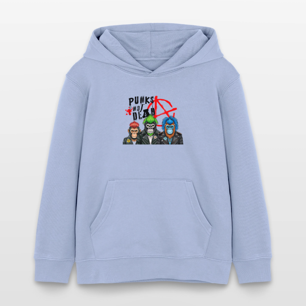 MNJS KIDS Bio-Hoodie mit PUNKS NOT DEAD PRINT - Sky