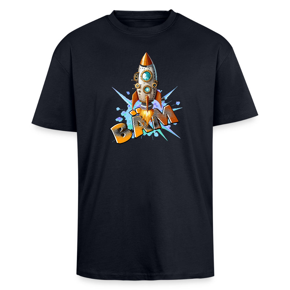 Heavy Oversize T-Shirt mit RAKETE PRINT - French Navy