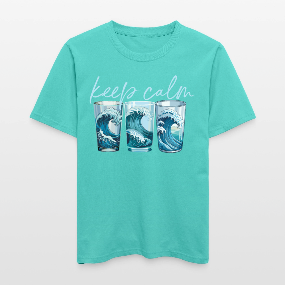 Unisex Bio-T-Shirt mit KEEP CALM PRINT - Poolblau