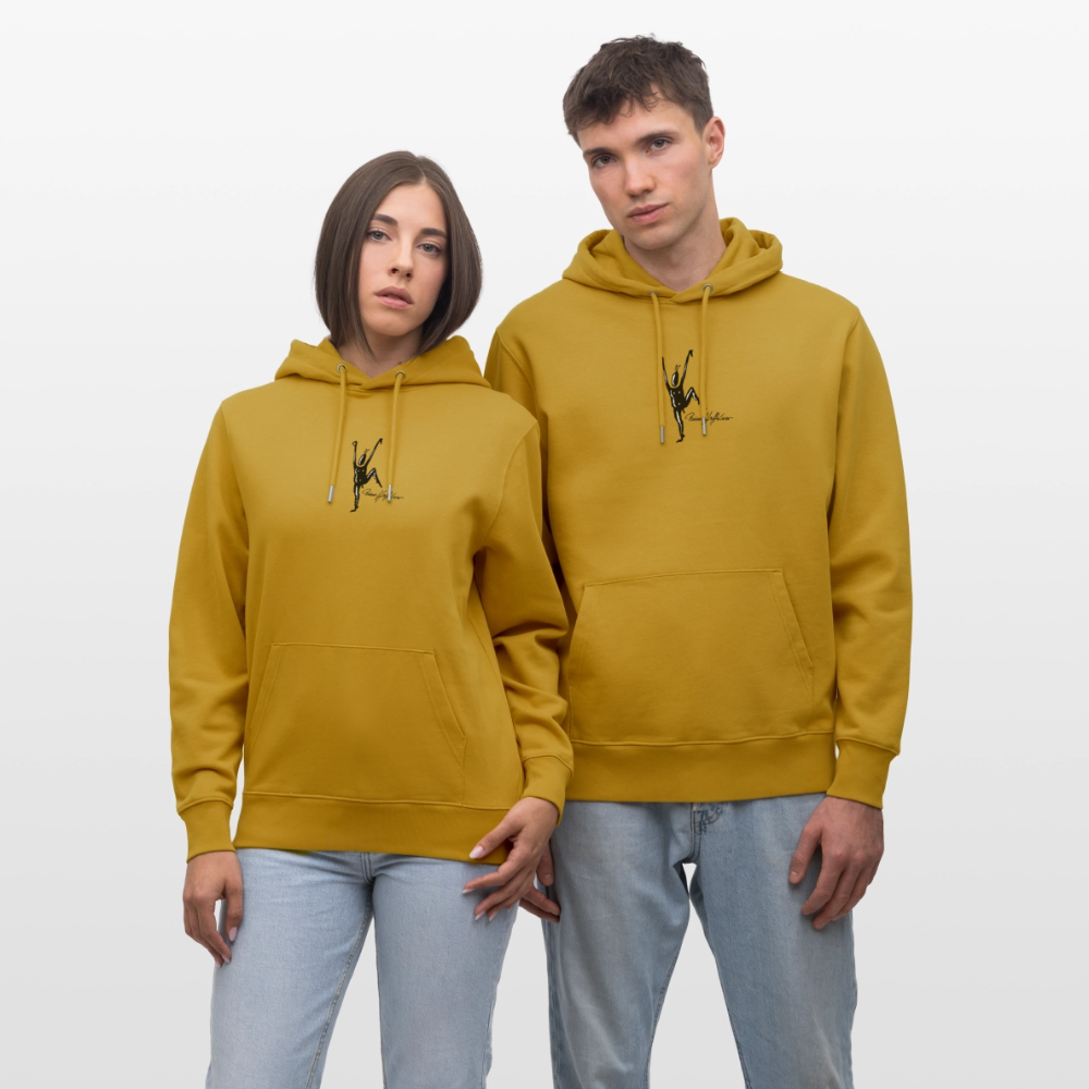 Unisex Bio-Hoodie mit TUSCHEMÄNNCHEN PRINT - Ocker
