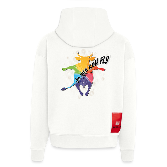 Heavyweight Oversized Organic Hoodie mit LÄD THE KUH FLY PRINT - OFF WHITE