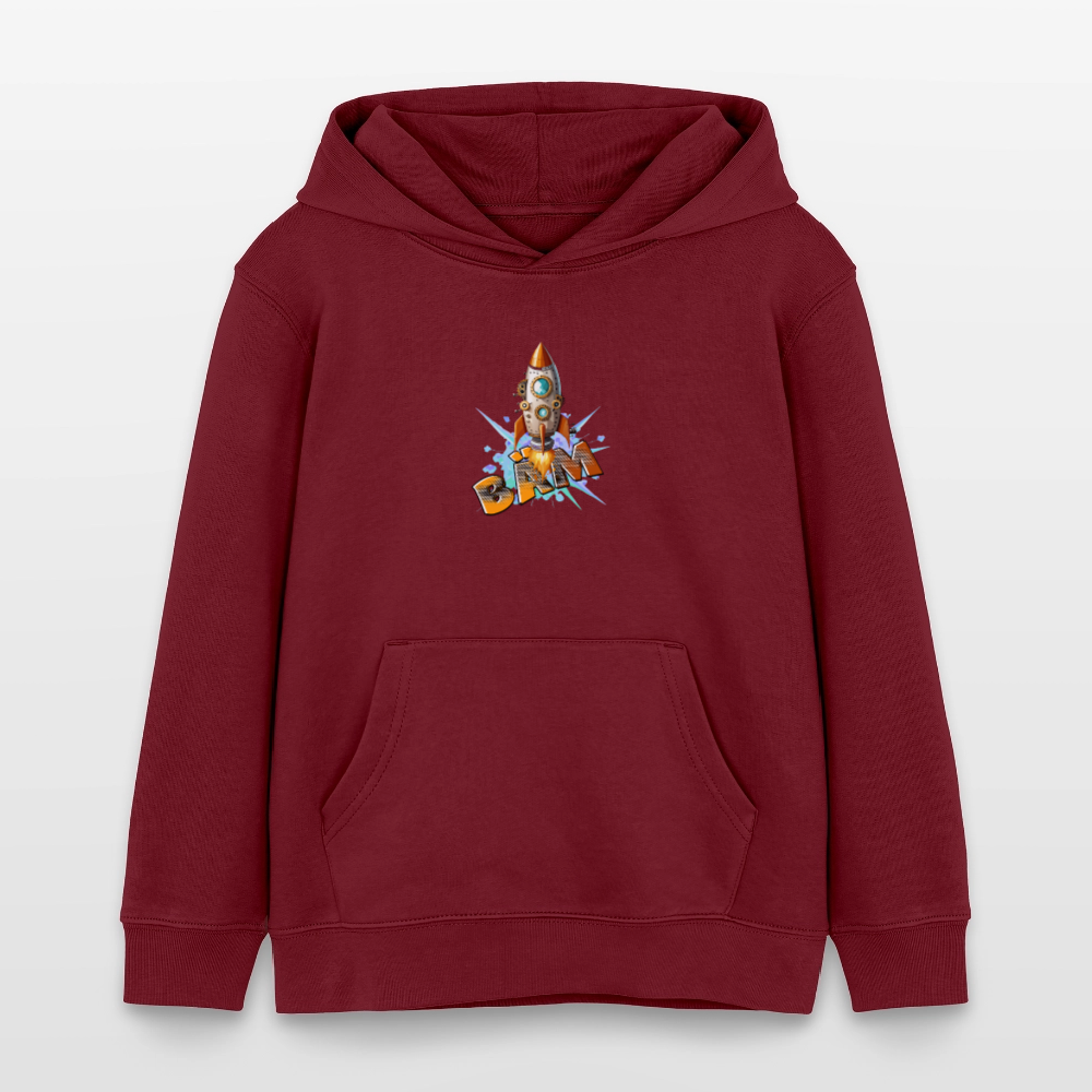 MNJS KIDS Bio-Hoodie mit BÄM PRINT - Burgunderrot