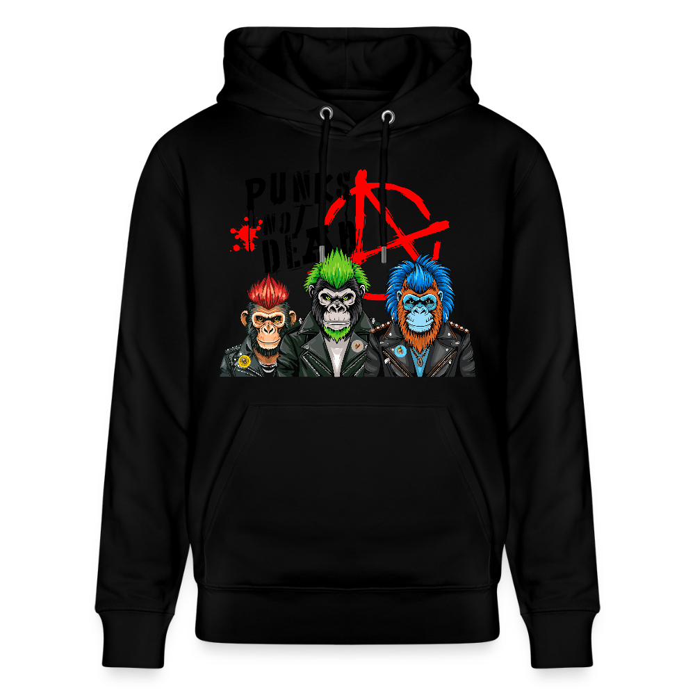 Unisex Hoodie mit PUNKS NOT DEAD PRINT - Schwarz