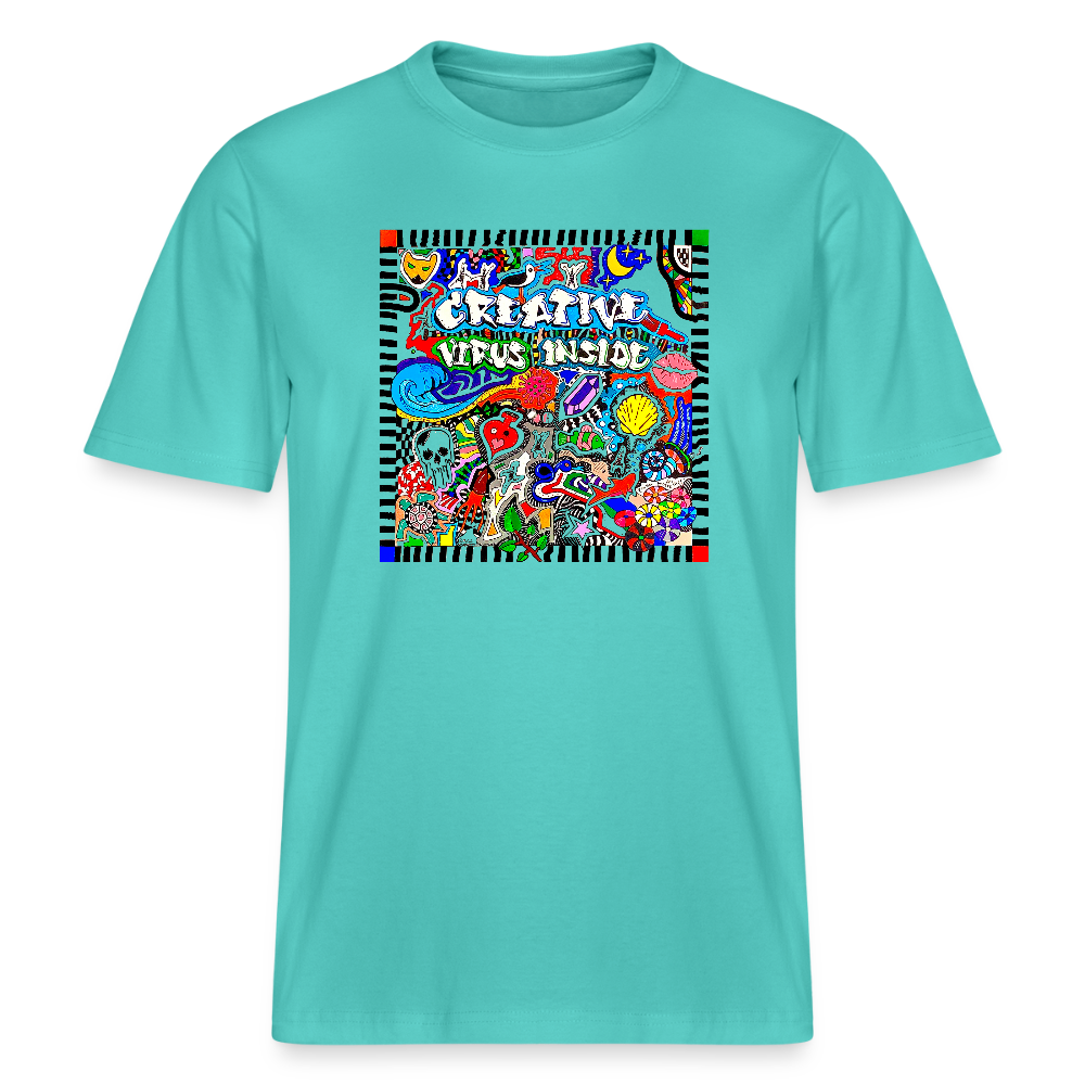 Unisex Bio-T-Shirt mit CREATIVE VIRUS INSIDE PRINT - Poolblau