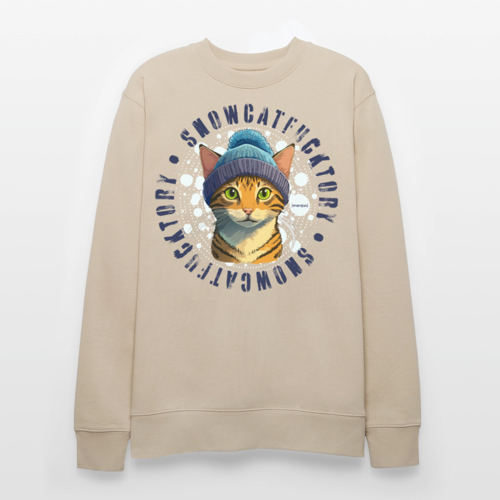 Unisex Bio-Sweatshirt mit SNOWCAT PRINT - Beige
