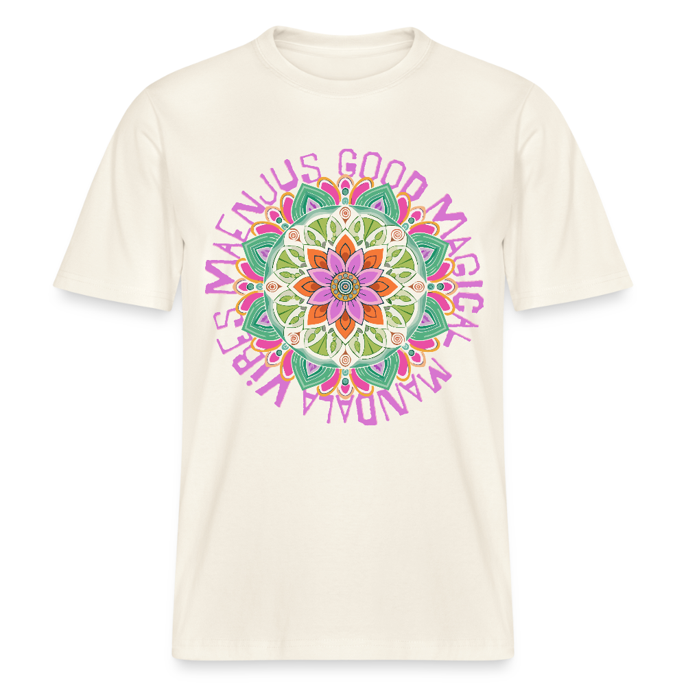 Unisex Bio-T-Shirt mit MANDALA VIBES PRINT - Naturweiß 