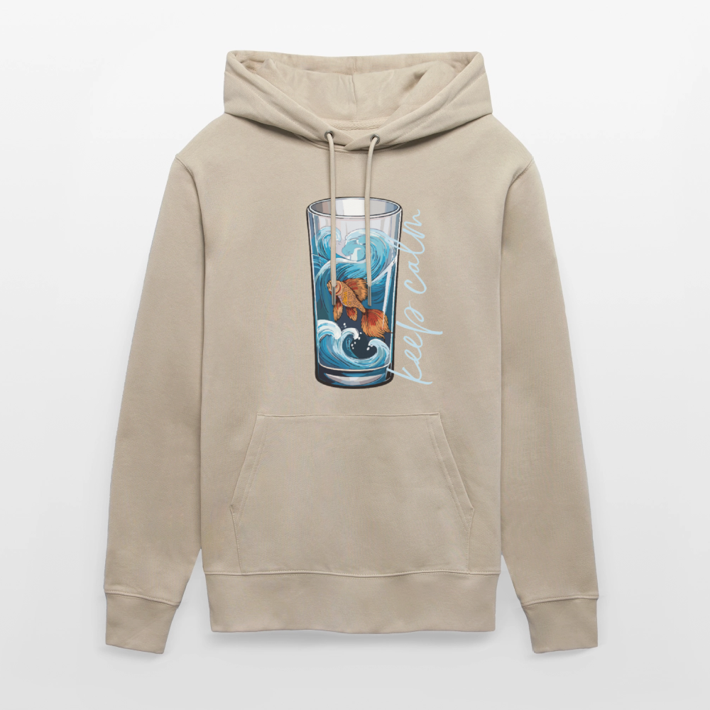 Unisex Bio-Hoodie mit KEEP CALM PRINT - Beige