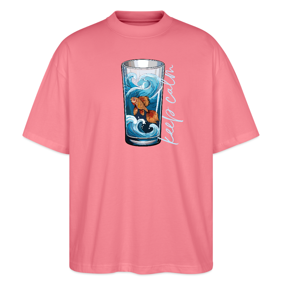 Oversized Unisex Bio T-Shirt mit KEEP CALM PRINT - Pink 
