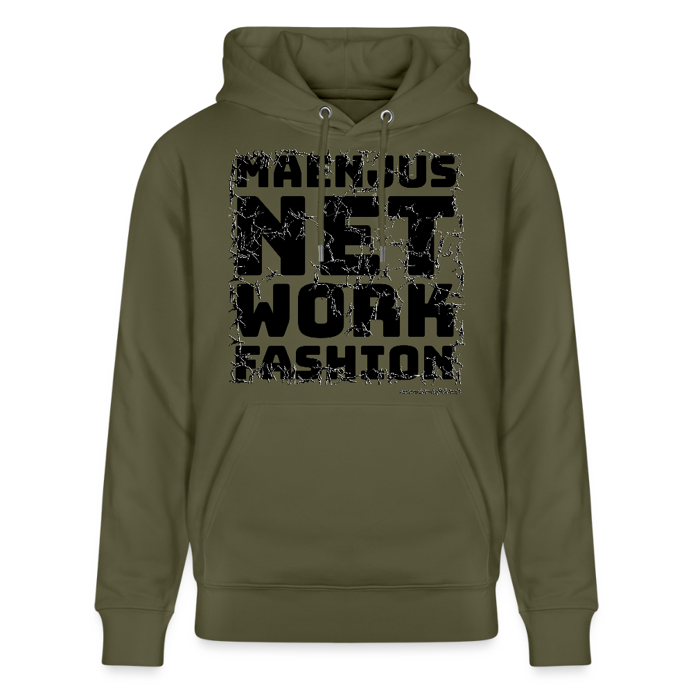 Unisex Bio-Hoodie mit MAENJUS NETWORK FASHION PRINT - Khaki Grün