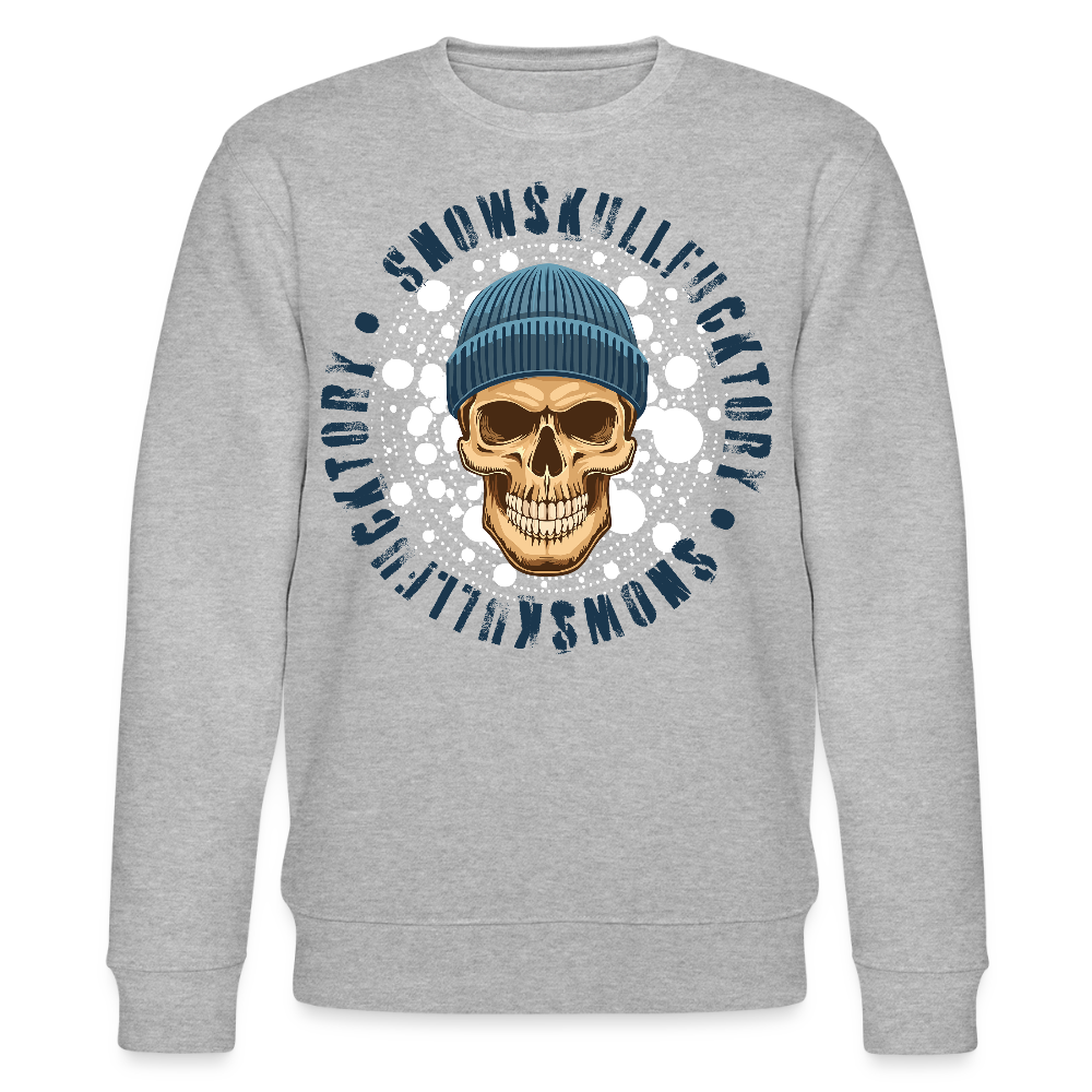Unisex Bio-Sweatshirt mit SNOWSKULL PRINT - Grau meliert