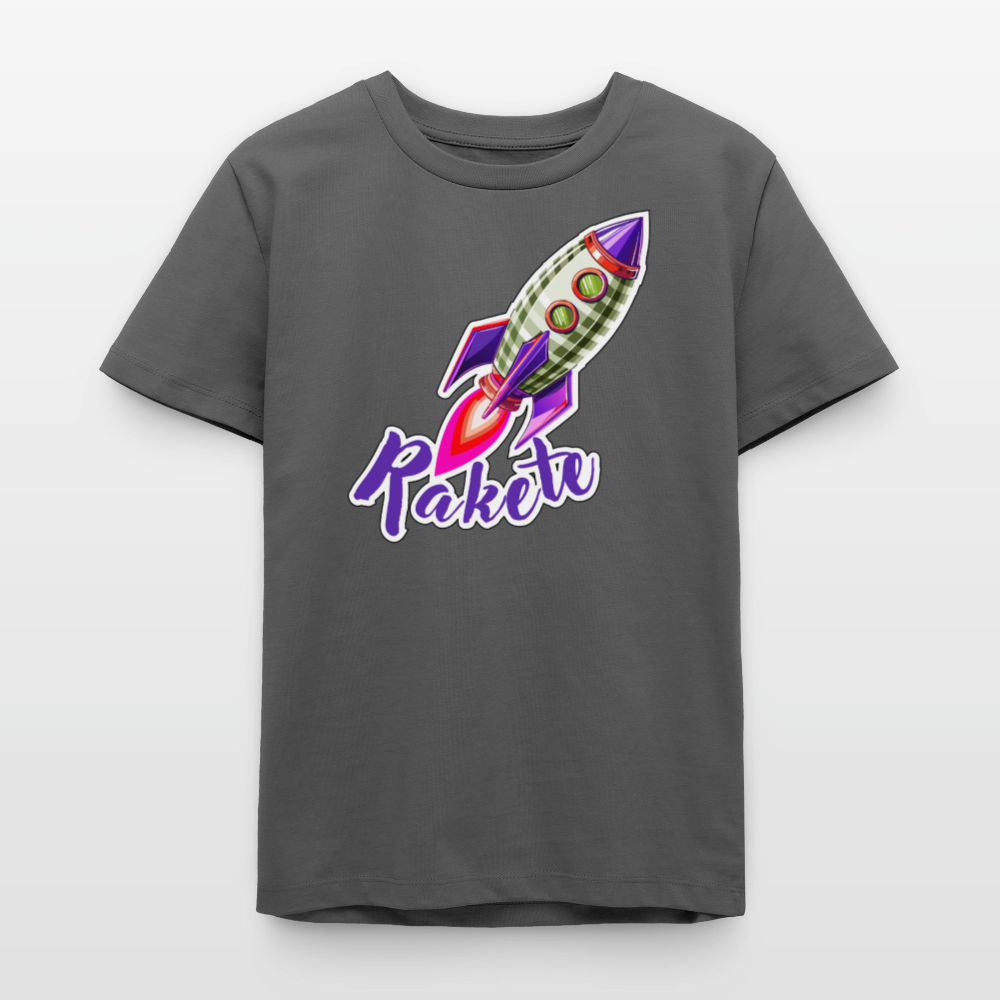 MNJS TEENS Bio T-Shirt mit RAKETE PRINT - Anthrazit