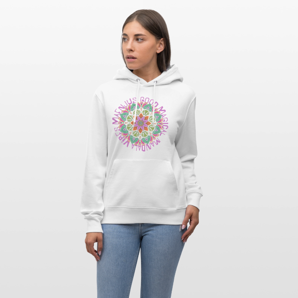 Unisex Bio-Hoodie mit MANDALA VIBES PRINT - Weiß