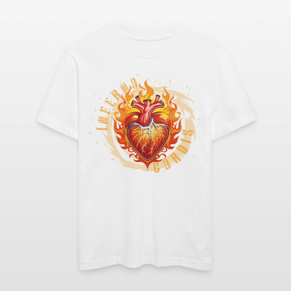 Unisex Bio-T-Shirt mit FEUERHERZ ORANGE PRINT - Weiß