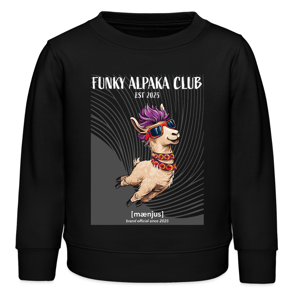 MNJS KIDS Mini Changer Bio Sweatshirt mit FUNKY ALPAKA CLUB PRINT - Schwarz