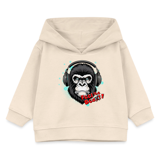 MNJS KIDS Bio Hoodie mit FEEL THE BEA(S)T PRINT - Weißgrau