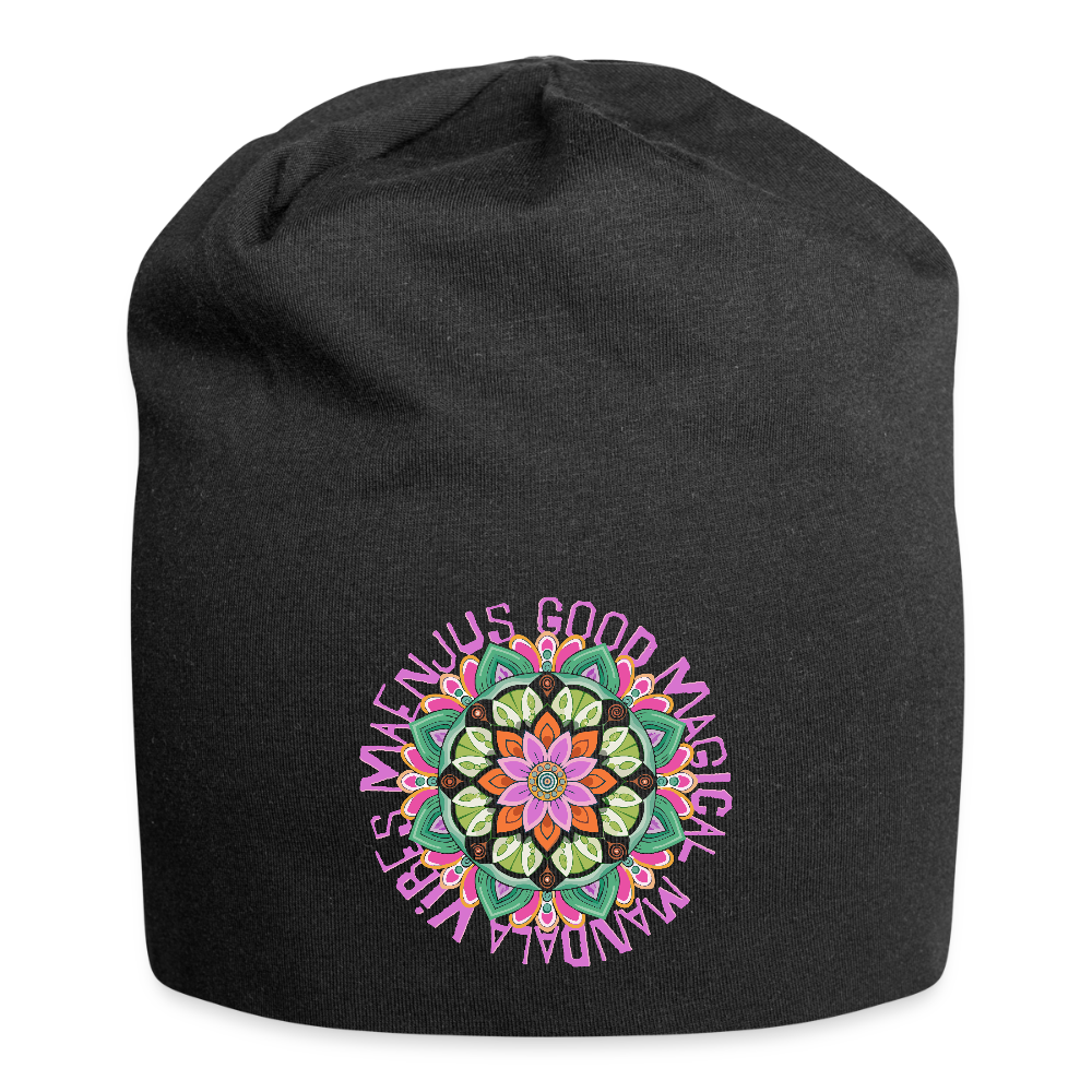 Jersey-Beanie Maenjus Mandala Vibes Motiv V - Schwarz