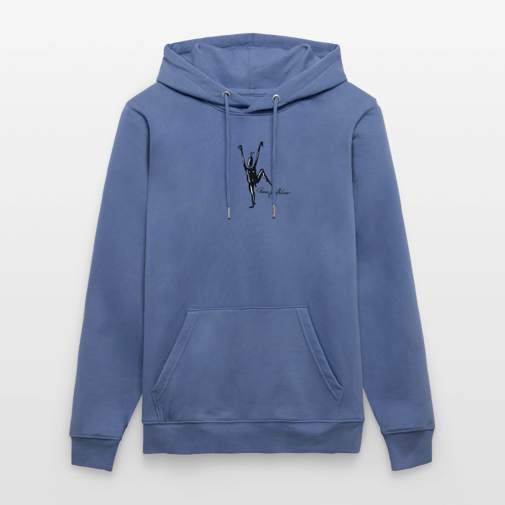 Unisex Bio-Hoodie mit TUSCHEMÄNNCHEN PRINT - Blau