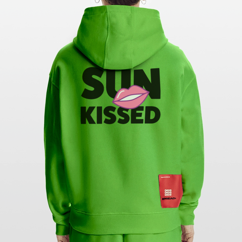 Heavyweight Oversized Organic Hoodie mit SUN KISSED PRINT - Apple Neon
