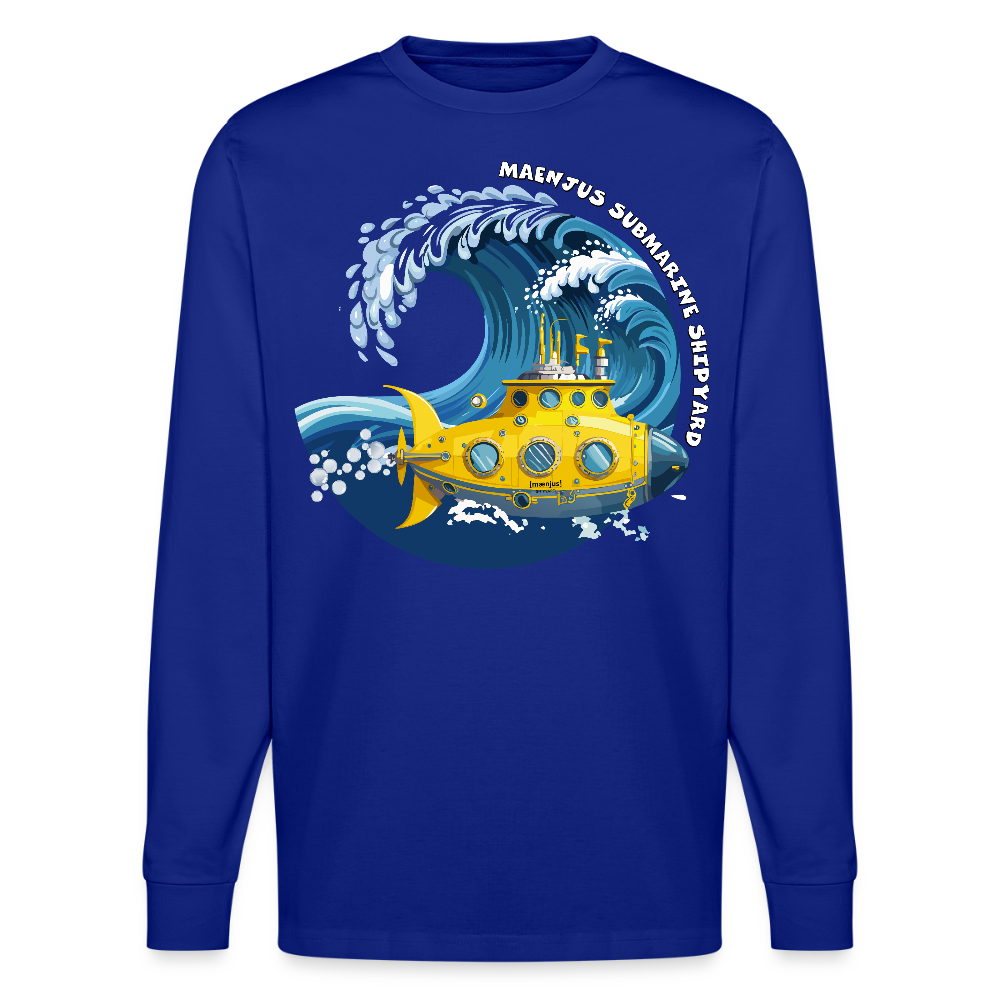 Unisex Bio-Langarmshirt mit MAENJUS SUBMARINE SHIPYARD PRINT - Königsblau