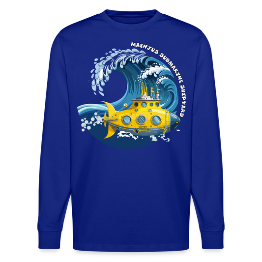 Unisex Bio-Langarmshirt mit MAENJUS SUBMARINE SHIPYARD PRINT - Königsblau