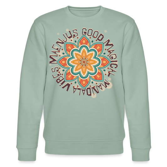 Unisex Bio-Sweatshirt mit MANDALA VIBES PRINT - Helles Graugrün