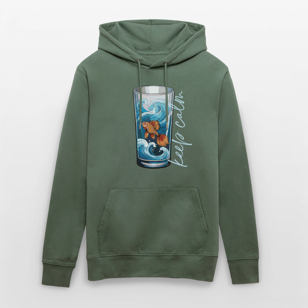 Unisex Bio-Hoodie mit KEEP CALM PRINT - Tanngrün