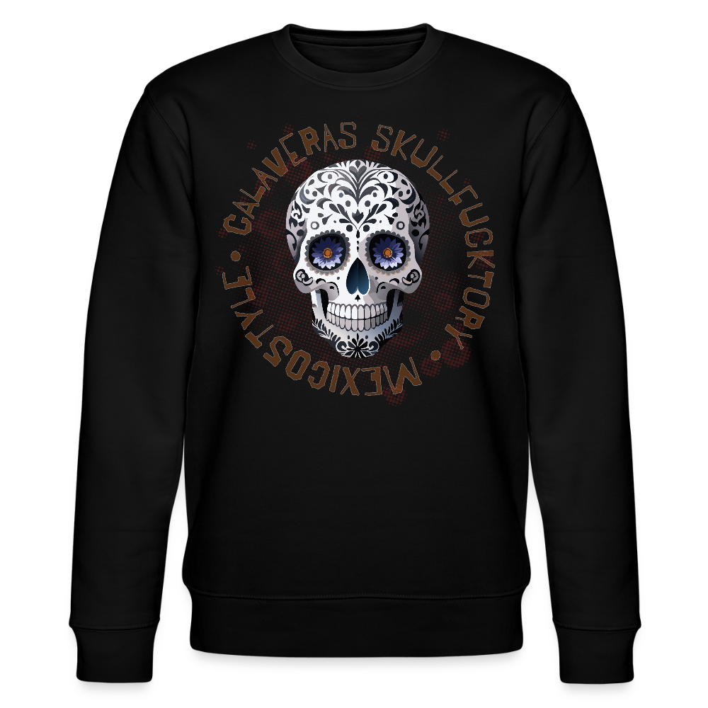 Unisex Bio-Sweatshirt mit CALAVERAS SKULL PRINT - Schwarz