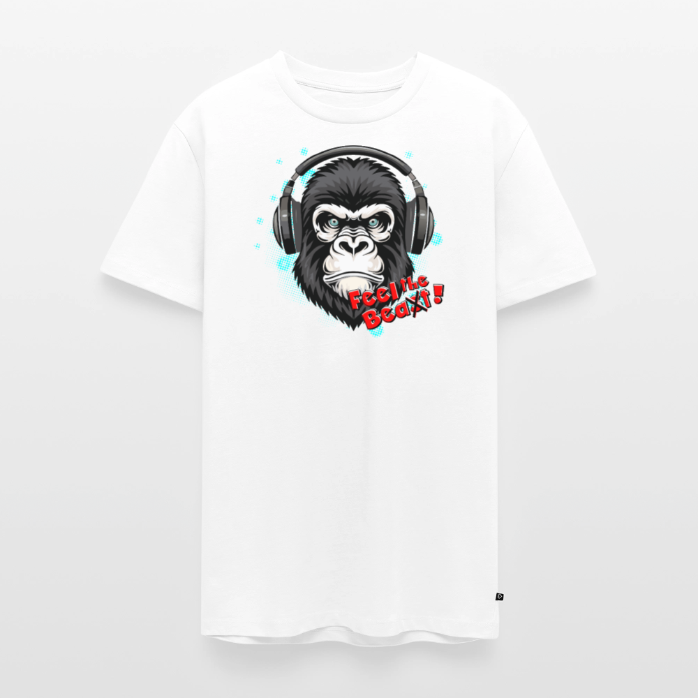 Männer Premium T-Shirt mit FEEL THE BEA(S)T PRINT - Weiß