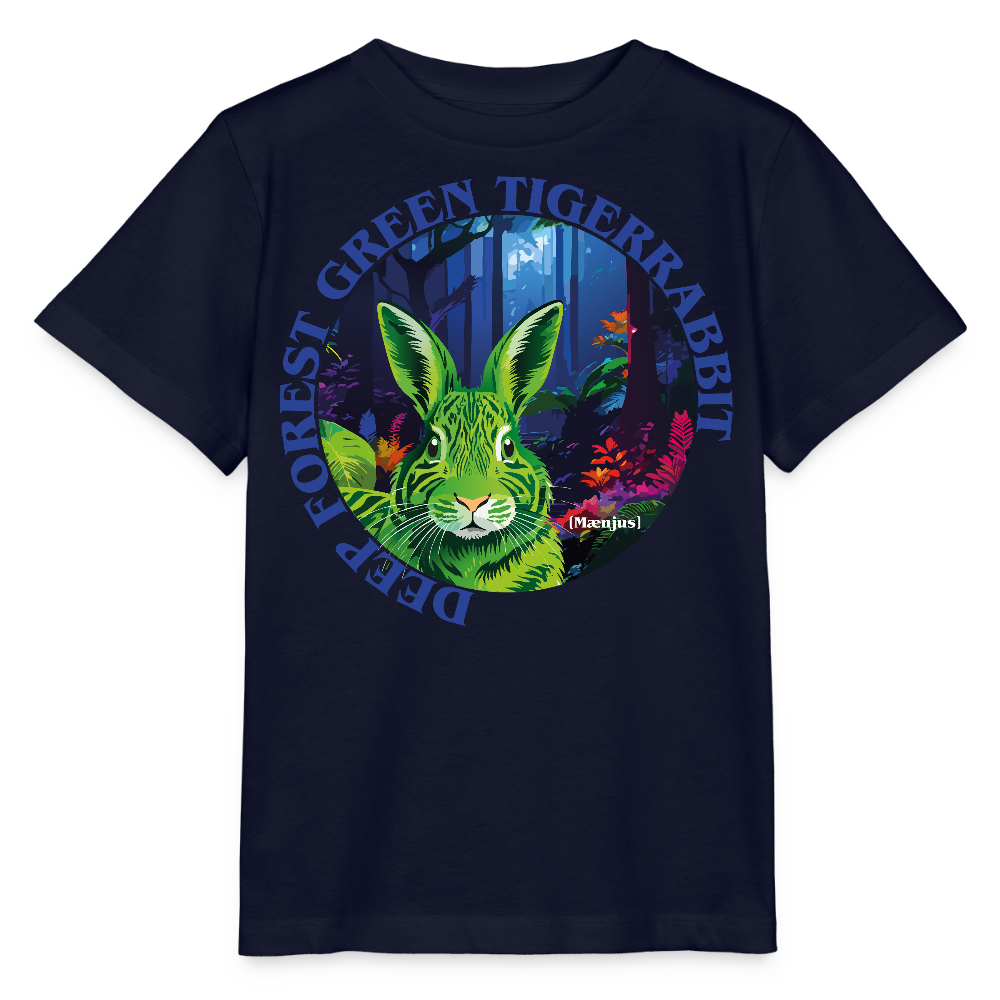 MNJS KIDS T-Shirt mit DEEP FOREST GREEN TIGERRABBIT PRINT - Navy