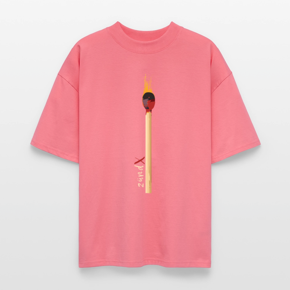 Oversized Unisex T-Shirt mit ZÜNDX PRINT - Pink 