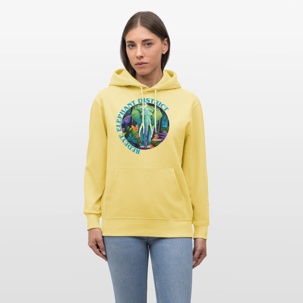 Unisex Bio-Hoodie mit REDEYE ELEPHANT DISTRICT PRINT - Gelb Viva 